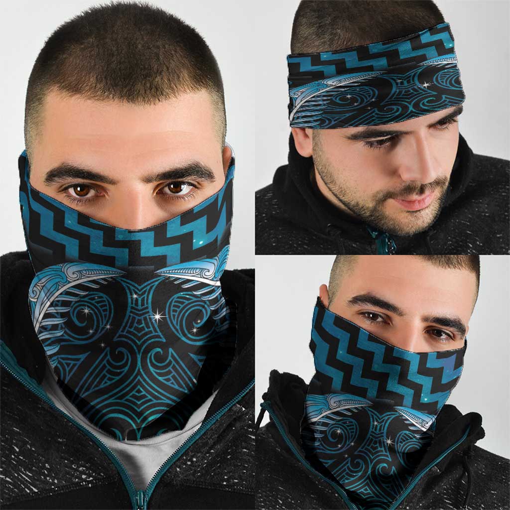 Blue Matariki New Zealand Neck Gaiter Maori Poutama Galaxy Vibes - Aussie Hoodie