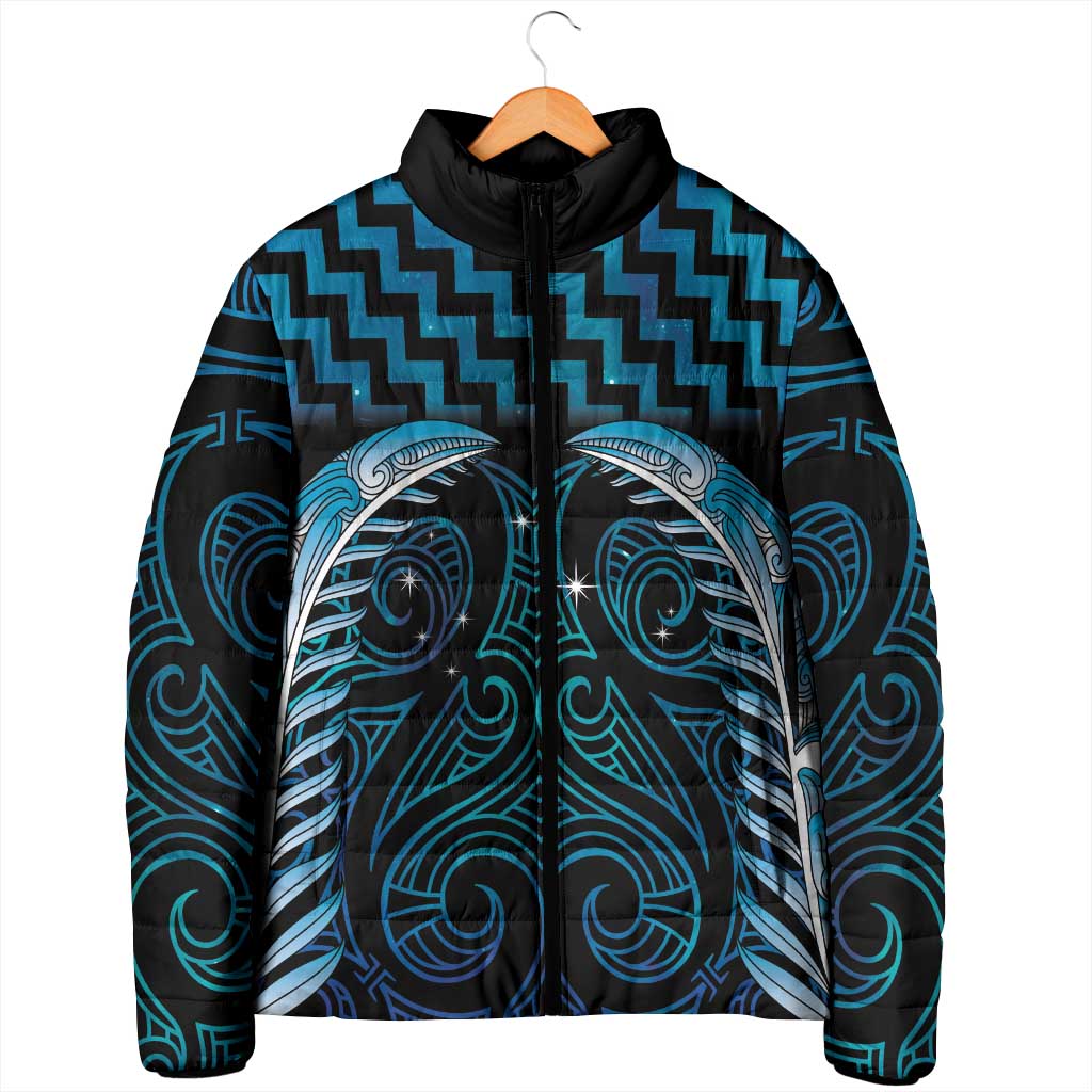 Blue Matariki New Zealand Padded Jacket Maori Poutama Galaxy Vibes - Aussie Hoodie