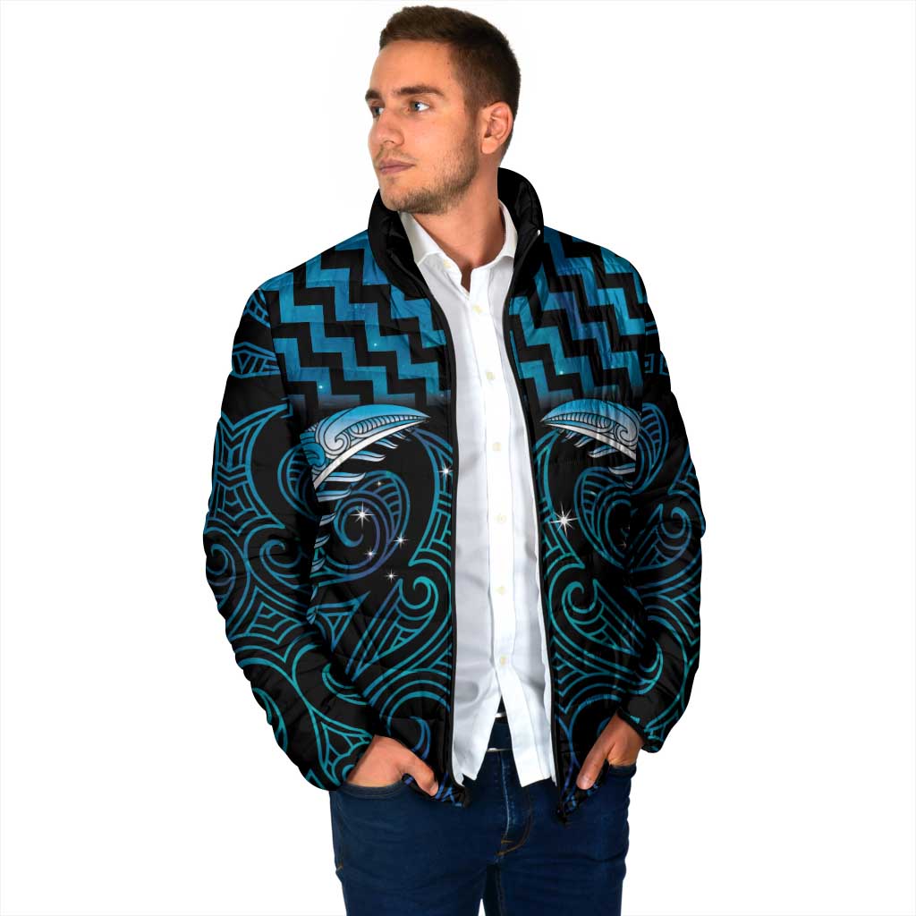 Blue Matariki New Zealand Padded Jacket Maori Poutama Galaxy Vibes - Aussie Hoodie