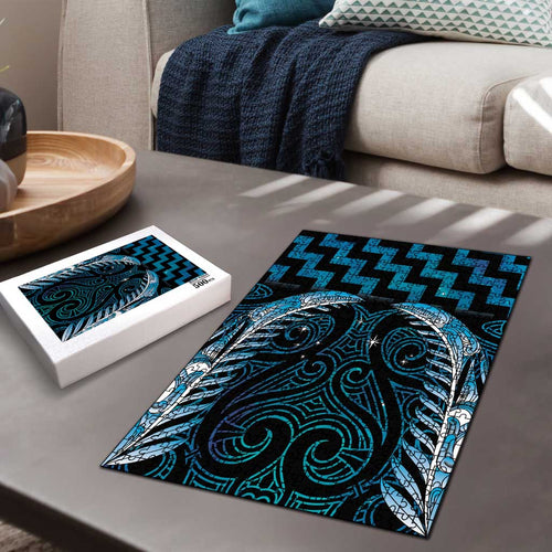 Blue Matariki New Zealand Puzzle Maori Poutama Galaxy Vibes - Aussie Hoodie