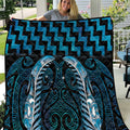 Blue Matariki New Zealand Quilt Maori Poutama Galaxy Vibes