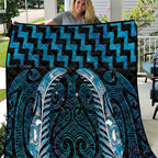Blue Matariki New Zealand Quilt Maori Poutama Galaxy Vibes