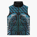 Blue Matariki New Zealand Sleeveless Puffer Jacket Maori Poutama Galaxy Vibes - Aussie Hoodie