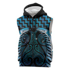 Blue Matariki New Zealand Sleeveless Zip Hoodie Maori Poutama Galaxy Vibes LT14
