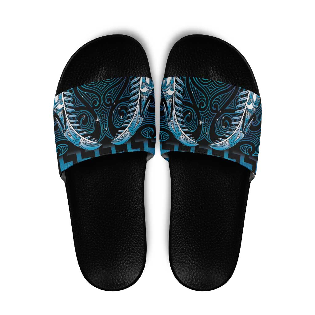 Blue Matariki New Zealand Slide Sandals Maori Poutama Galaxy Vibes - Aussie Hoodie