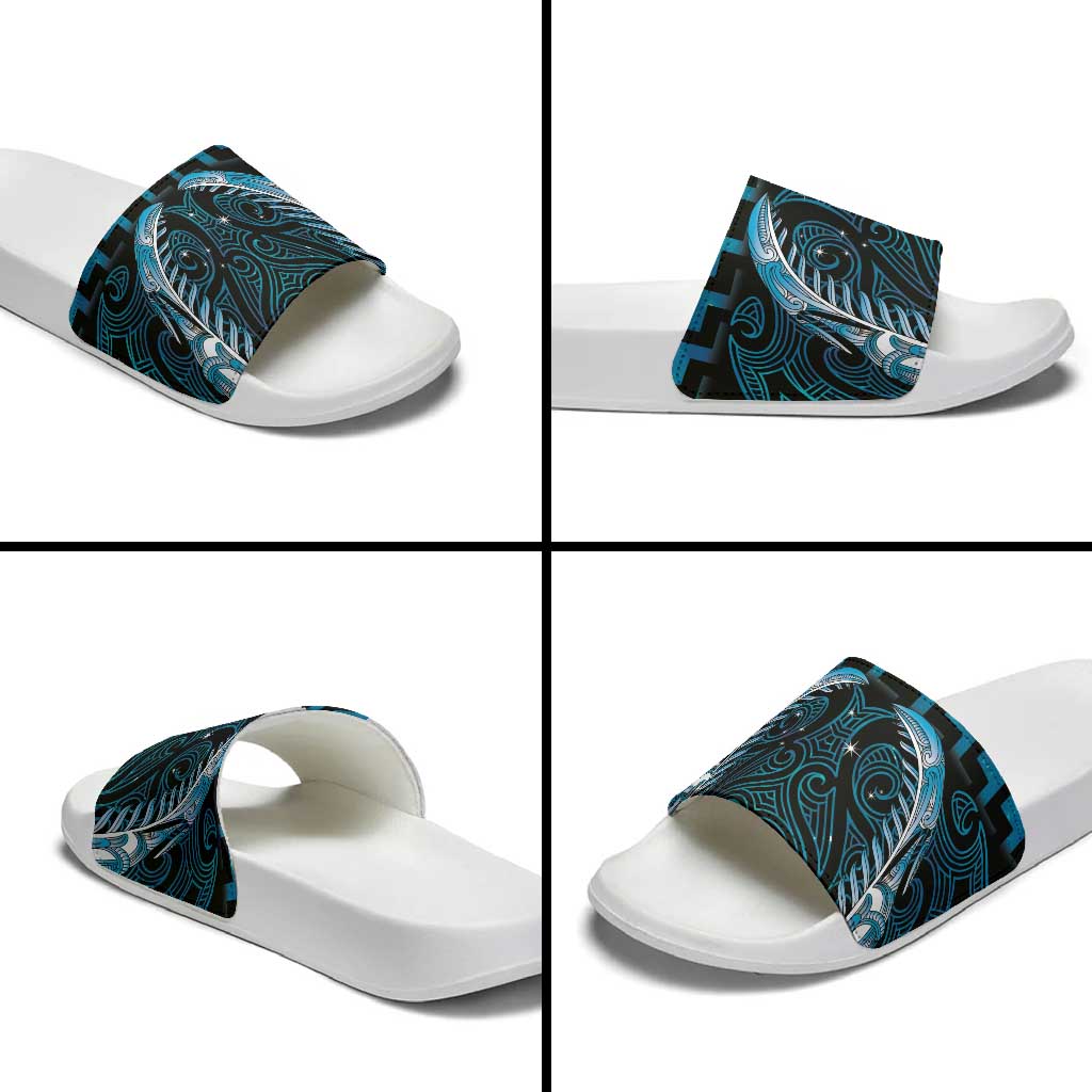 Blue Matariki New Zealand Slide Sandals Maori Poutama Galaxy Vibes - Aussie Hoodie
