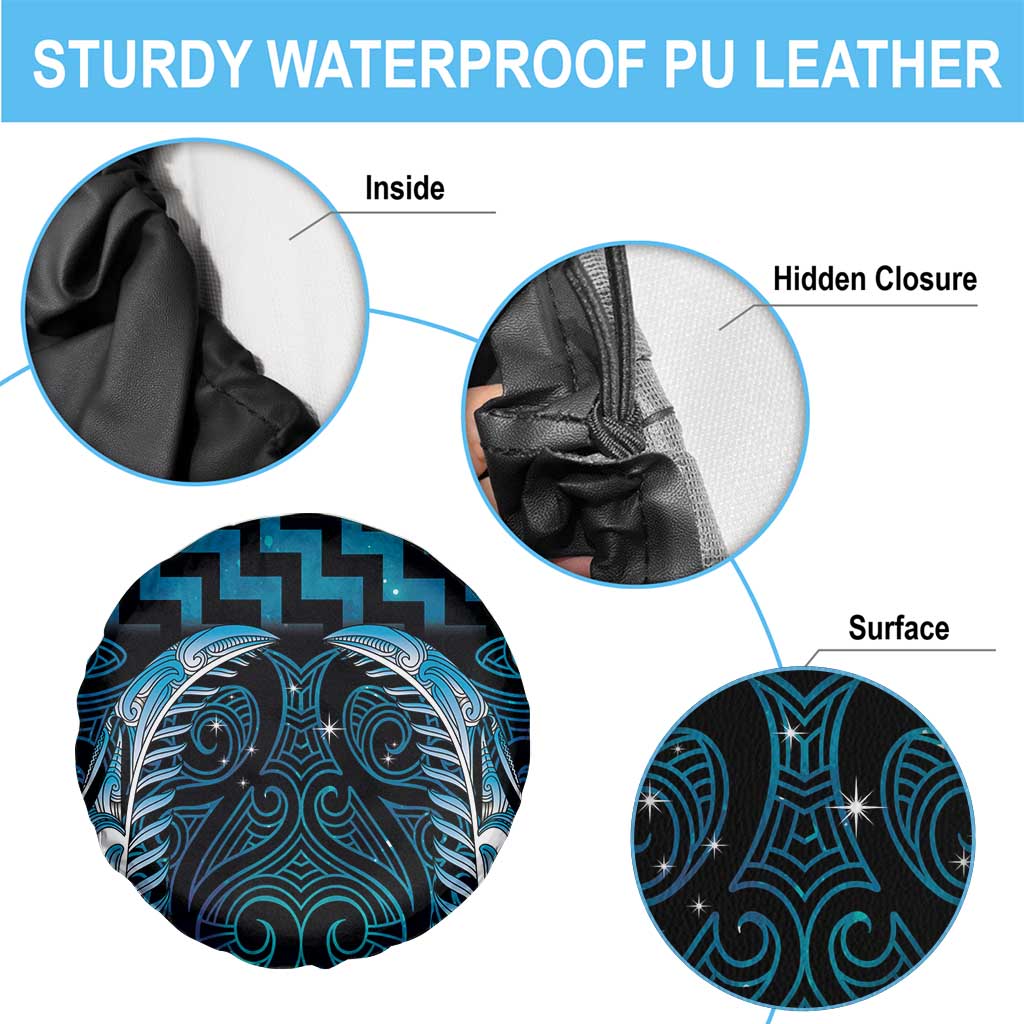 Blue Matariki New Zealand Spare Tire Cover Maori Poutama Galaxy Vibes