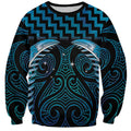 Blue Matariki New Zealand Sweatshirt Maori Poutama Galaxy Vibes
