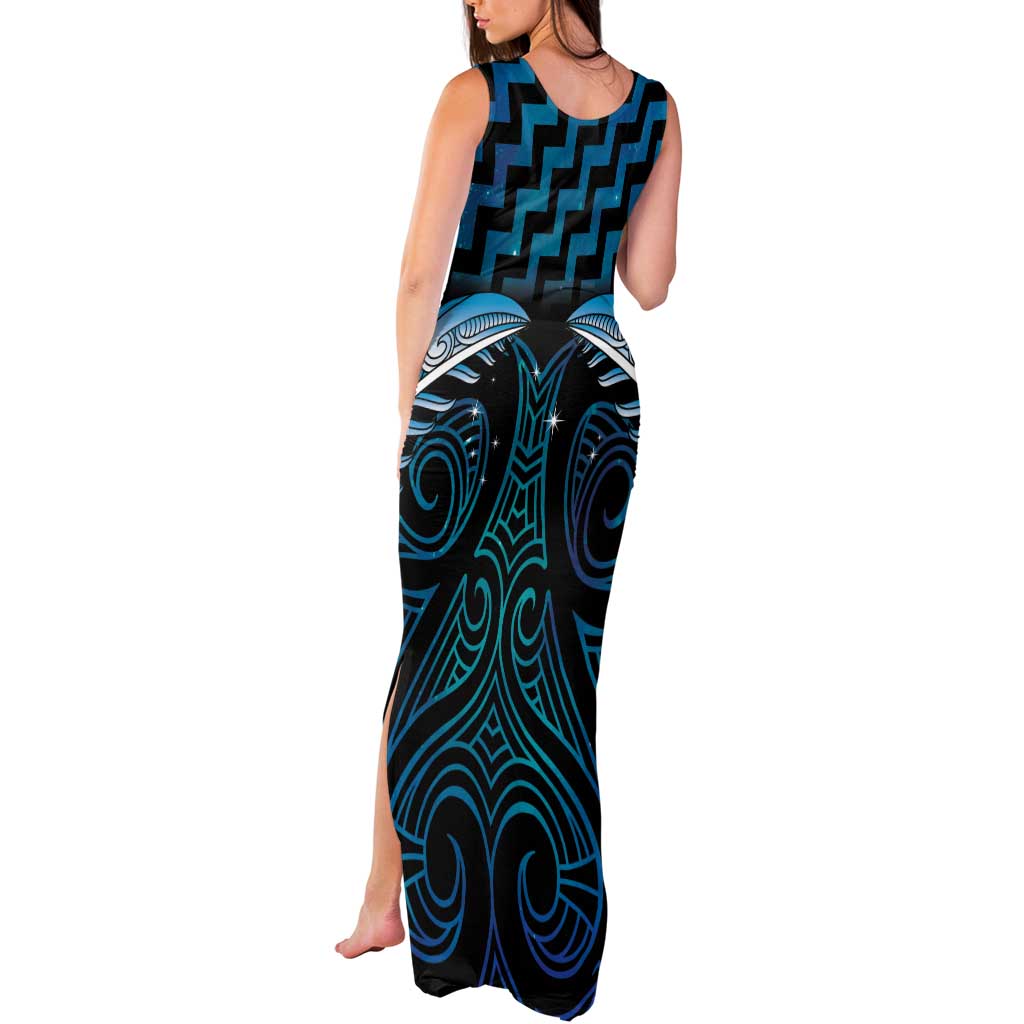 Blue Matariki New Zealand Tank Maxi Dress Maori Poutama Galaxy Vibes