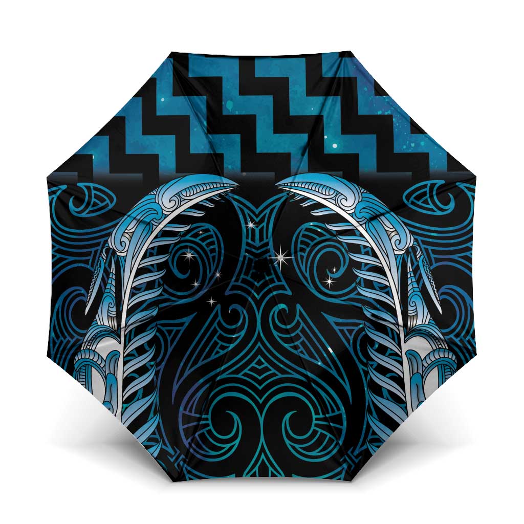 Blue Matariki New Zealand Umbrella Maori Poutama Galaxy Vibes - Aussie Hoodie