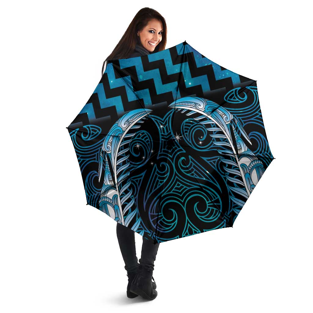 Blue Matariki New Zealand Umbrella Maori Poutama Galaxy Vibes - Aussie Hoodie