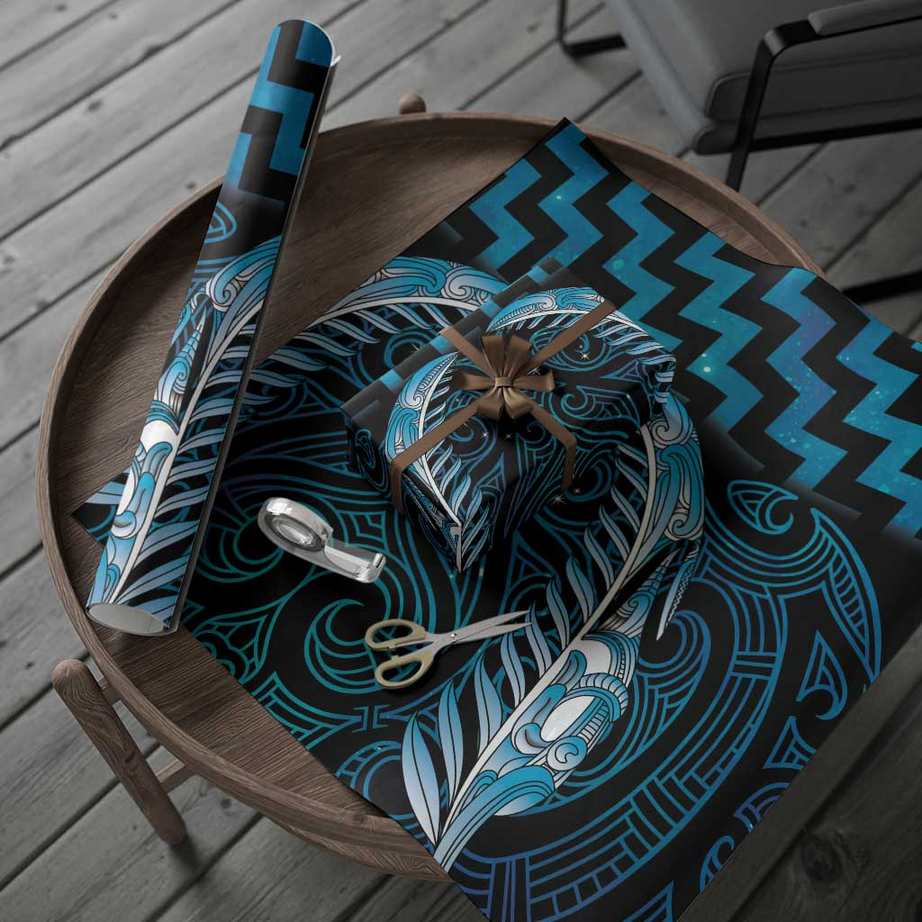Blue Matariki New Zealand Wrapping Paper Maori Poutama Galaxy Vibes - Aussie Hoodie
