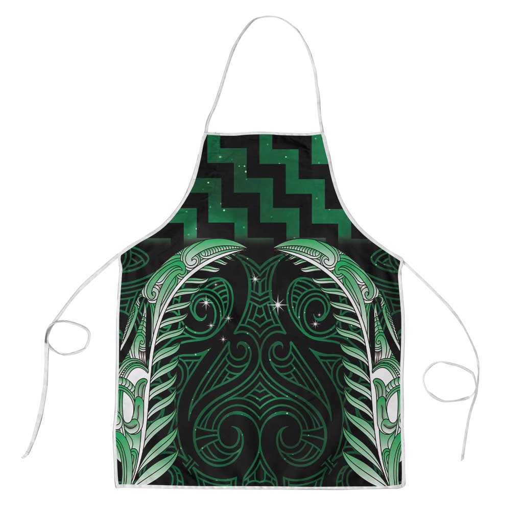 Green Matariki New Zealand Apron Maori Poutama Galaxy Vibes - Aussie Hoodie