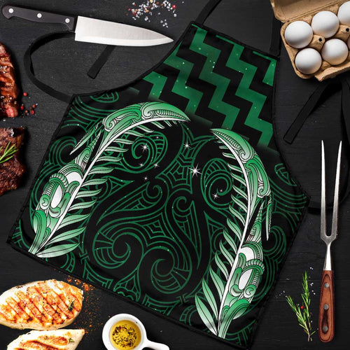 Green Matariki New Zealand Apron Maori Poutama Galaxy Vibes - Aussie Hoodie