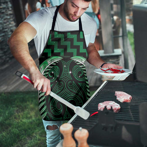Green Matariki New Zealand Apron Maori Poutama Galaxy Vibes - Aussie Hoodie