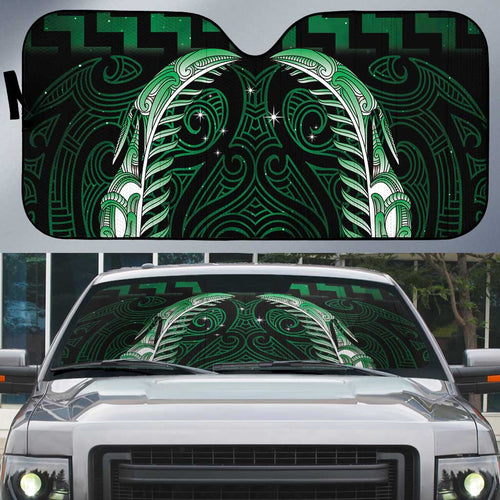 Green Matariki New Zealand Auto Sun Shade Maori Poutama Galaxy Vibes - Aussie Hoodie