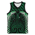 Green Matariki New Zealand Basketball Jersey Maori Poutama Galaxy Vibes - Aussie Hoodie