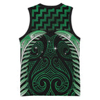 Green Matariki New Zealand Basketball Jersey Maori Poutama Galaxy Vibes - Aussie Hoodie