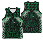 Green Matariki New Zealand Basketball Jersey Maori Poutama Galaxy Vibes - Aussie Hoodie