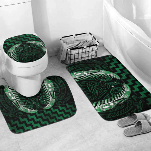 Green Matariki New Zealand Bathroom Set Maori Poutama Galaxy Vibes - Aussie Hoodie