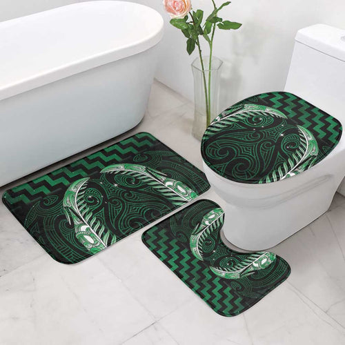 Green Matariki New Zealand Bathroom Set Maori Poutama Galaxy Vibes - Aussie Hoodie