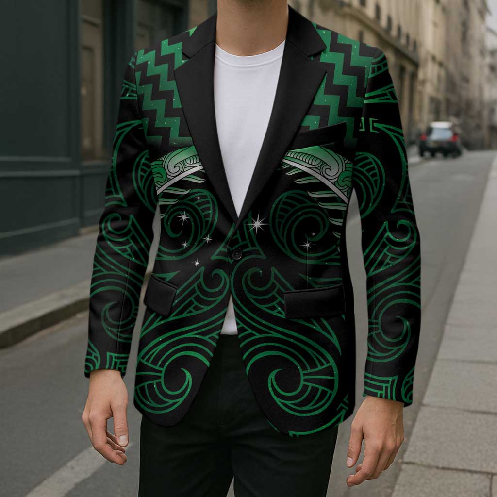 Green Matariki New Zealand Blazer Maori Poutama Galaxy Vibes - Aussie Hoodie