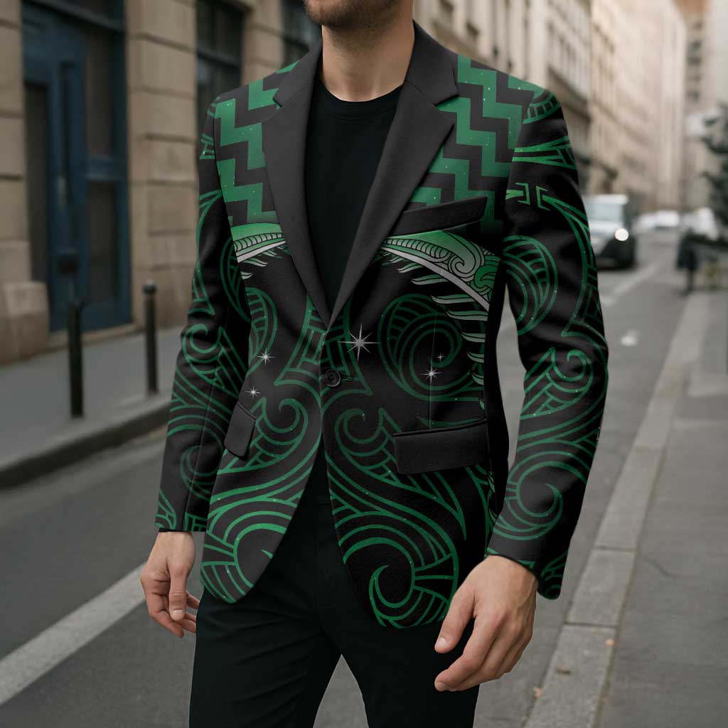 Green Matariki New Zealand Blazer Maori Poutama Galaxy Vibes - Aussie Hoodie
