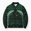 Green Matariki New Zealand Bomber Puffer Jacket Maori Poutama Galaxy Vibes - Aussie Hoodie