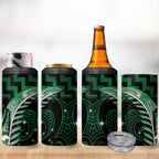 Green Matariki New Zealand 4 in 1 Can Cooler Tumbler Maori Poutama Galaxy Vibes
