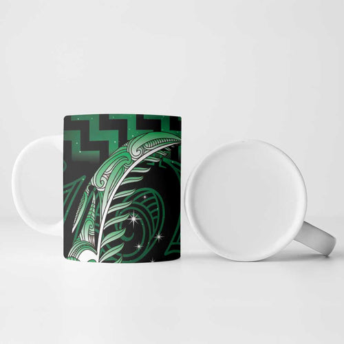 Green Matariki New Zealand Ceramic Mug Maori Poutama Galaxy Vibes - Aussie Hoodie