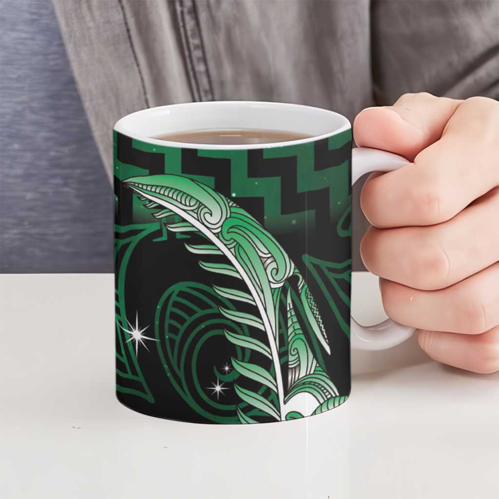 Green Matariki New Zealand Ceramic Mug Maori Poutama Galaxy Vibes - Aussie Hoodie