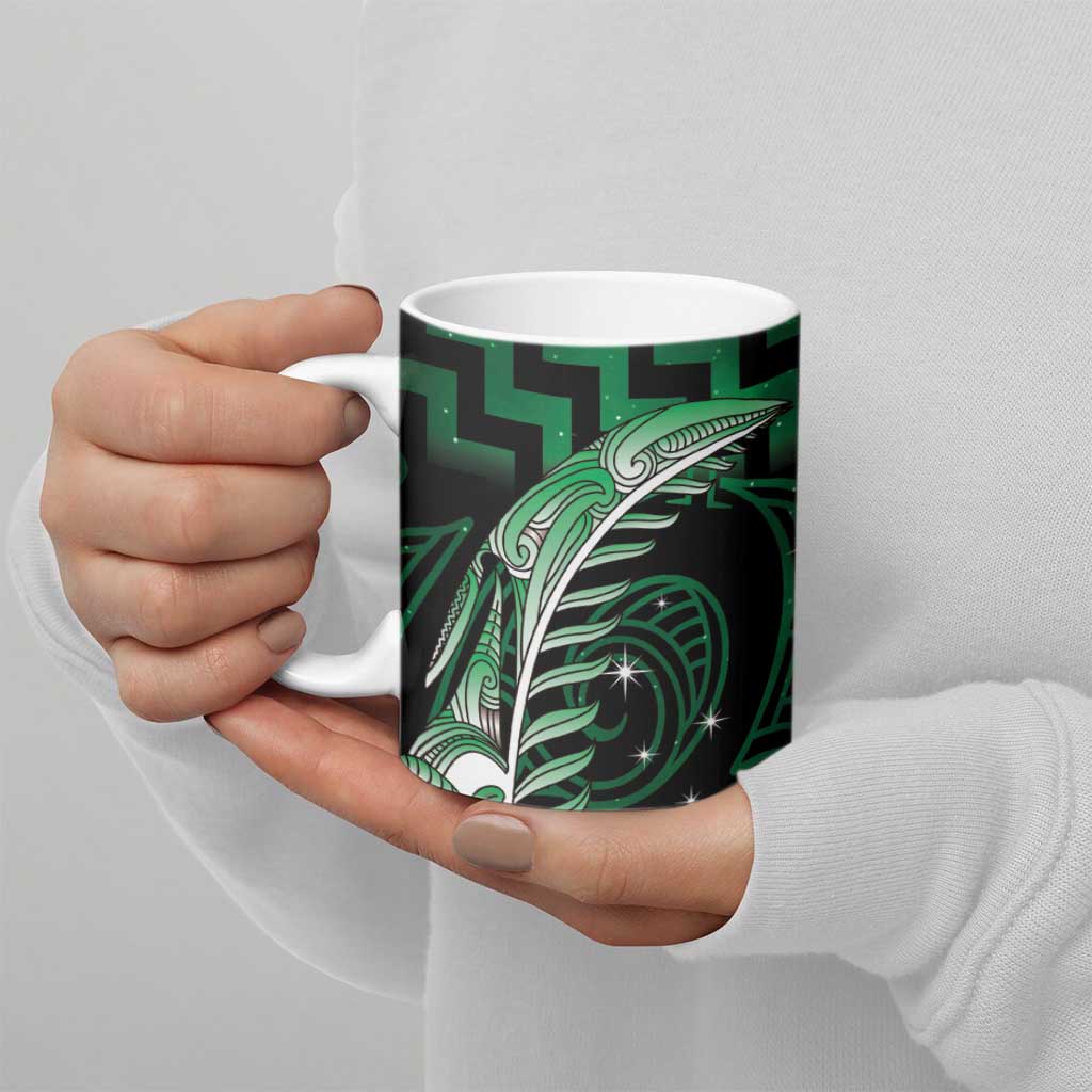 Green Matariki New Zealand Ceramic Mug Maori Poutama Galaxy Vibes - Aussie Hoodie