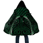 Green Matariki New Zealand Cloak Maori Poutama Galaxy Vibes - Aussie Hoodie