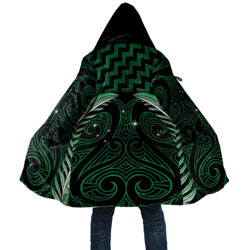 Green Matariki New Zealand Cloak Maori Poutama Galaxy Vibes - Aussie Hoodie