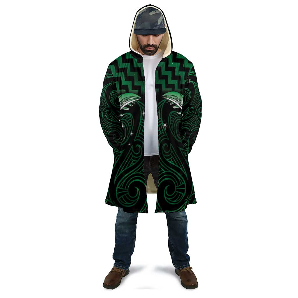 Green Matariki New Zealand Cloak Maori Poutama Galaxy Vibes - Aussie Hoodie