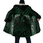 Green Matariki New Zealand Cloak Maori Poutama Galaxy Vibes - Aussie Hoodie