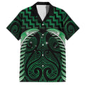 Green Matariki New Zealand Family Matching Long Sleeve Bodycon Dress and Hawaiian Shirt Maori Poutama Galaxy Vibes