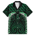 Green Matariki New Zealand Family Matching Mermaid Dress and Hawaiian Shirt Maori Poutama Galaxy Vibes