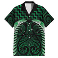 Green Matariki New Zealand Hawaiian Shirt Maori Poutama Galaxy Vibes
