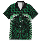 Green Matariki New Zealand Hawaiian Shirt Maori Poutama Galaxy Vibes