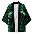 Green Matariki New Zealand Kimono Maori Poutama Galaxy Vibes - Aussie Hoodie