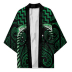 Green Matariki New Zealand Kimono Maori Poutama Galaxy Vibes - Aussie Hoodie