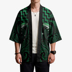 Green Matariki New Zealand Kimono Maori Poutama Galaxy Vibes - Aussie Hoodie