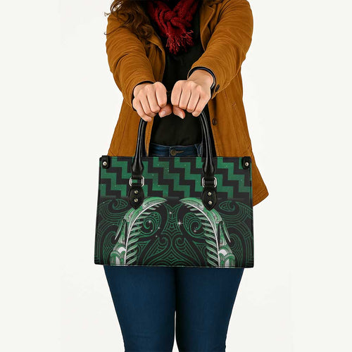 Green Matariki New Zealand Leather Bag Maori Poutama Galaxy Vibes - Aussie Hoodie