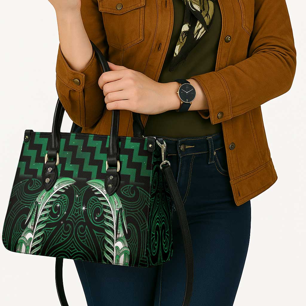 Green Matariki New Zealand Leather Bag Maori Poutama Galaxy Vibes - Aussie Hoodie