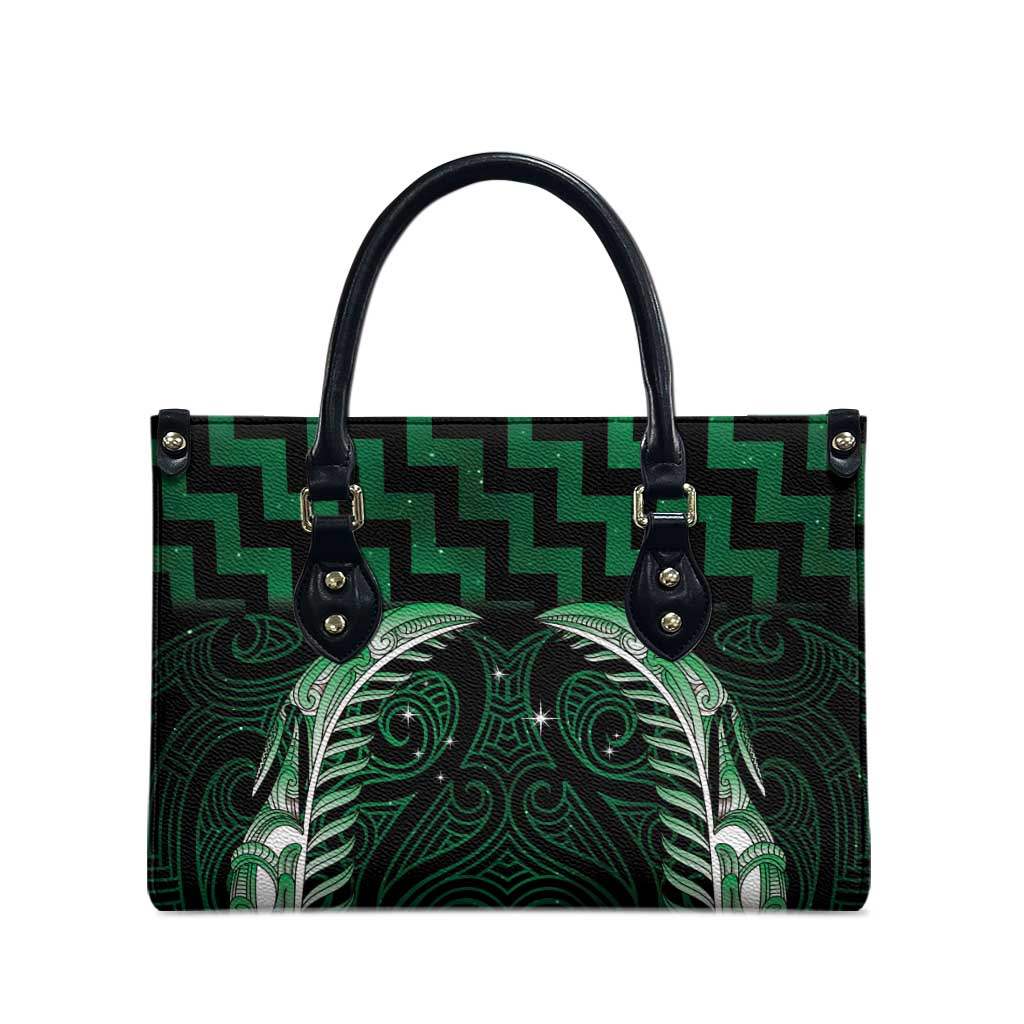 Green Matariki New Zealand Leather Bag Maori Poutama Galaxy Vibes - Aussie Hoodie