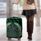 Green Matariki New Zealand Luggage Cover Maori Poutama Galaxy Vibes