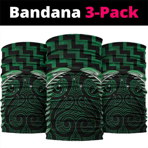 Green Matariki New Zealand Neck Gaiter Maori Poutama Galaxy Vibes - Aussie Hoodie