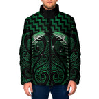 Green Matariki New Zealand Padded Jacket Maori Poutama Galaxy Vibes - Aussie Hoodie