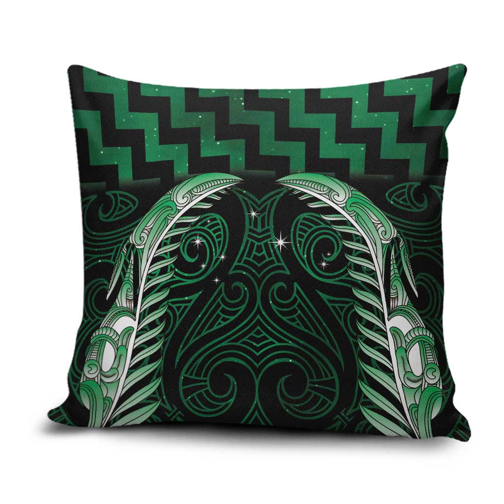 Green Matariki New Zealand Pillow Cover Maori Poutama Galaxy Vibes - Aussie Hoodie